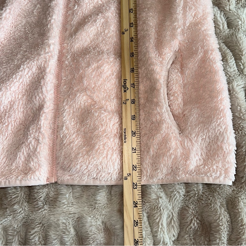 Girls Pink Fleece Hoodie Jacket L (14/16) The North Face Soft Plush - Picture 13 of 15